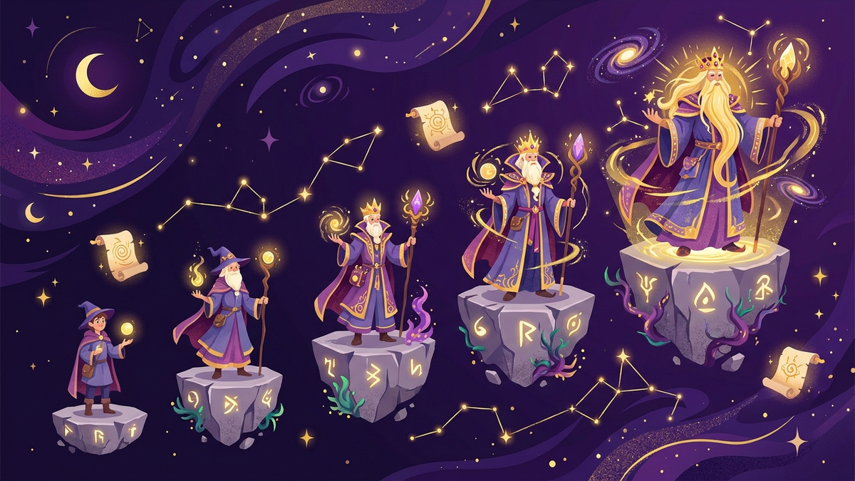 Six ascending platforms representing the levels of an engineering leadership career